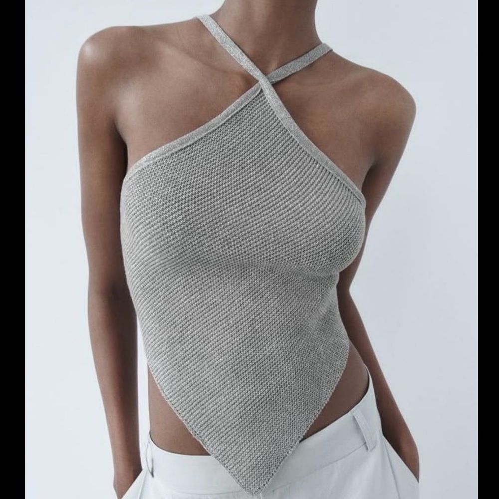 Zara Gray Asymmetric Camisole